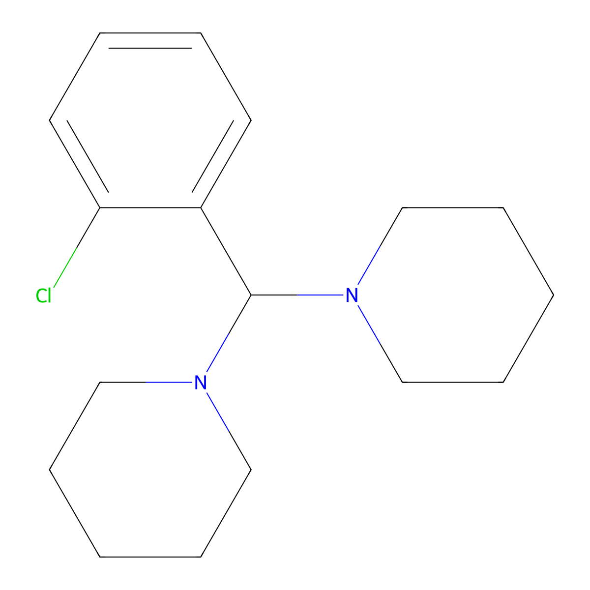 1,1'-(o-Chlorobenzylidene)dipiperidine molecular structure, CAS 34595-24-9
