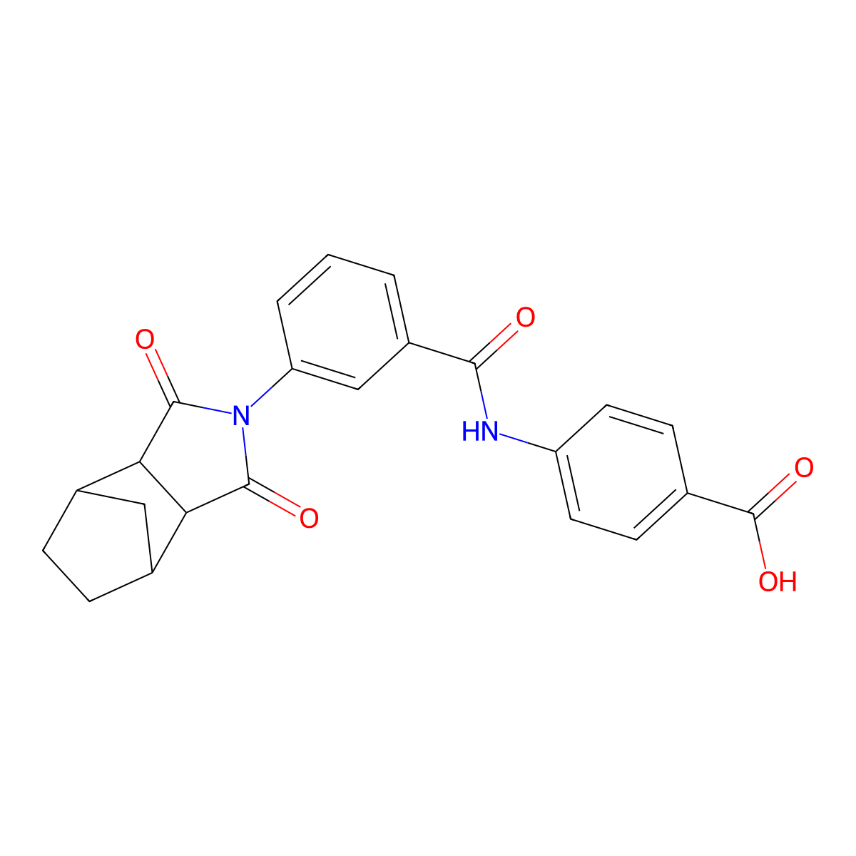 4-({[3-(1,3-dioxooctahydro-2H-4,7-methanoisoindol-2-yl)phenyl]carbonyl}amino)benzoic acid molecular structure, CAS 345950-81-4