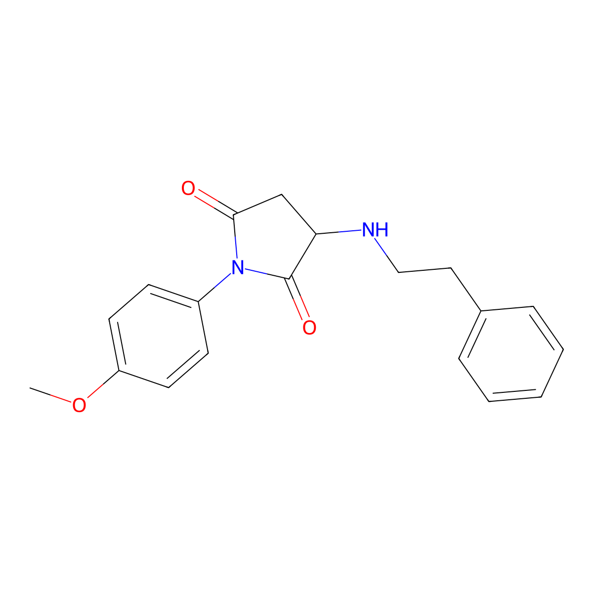 1-(4-Methoxyphenyl)-3-[(2-phenylethyl)amino]pyrrolidine-2,5-dione molecular structure, CAS 345951-01-1
