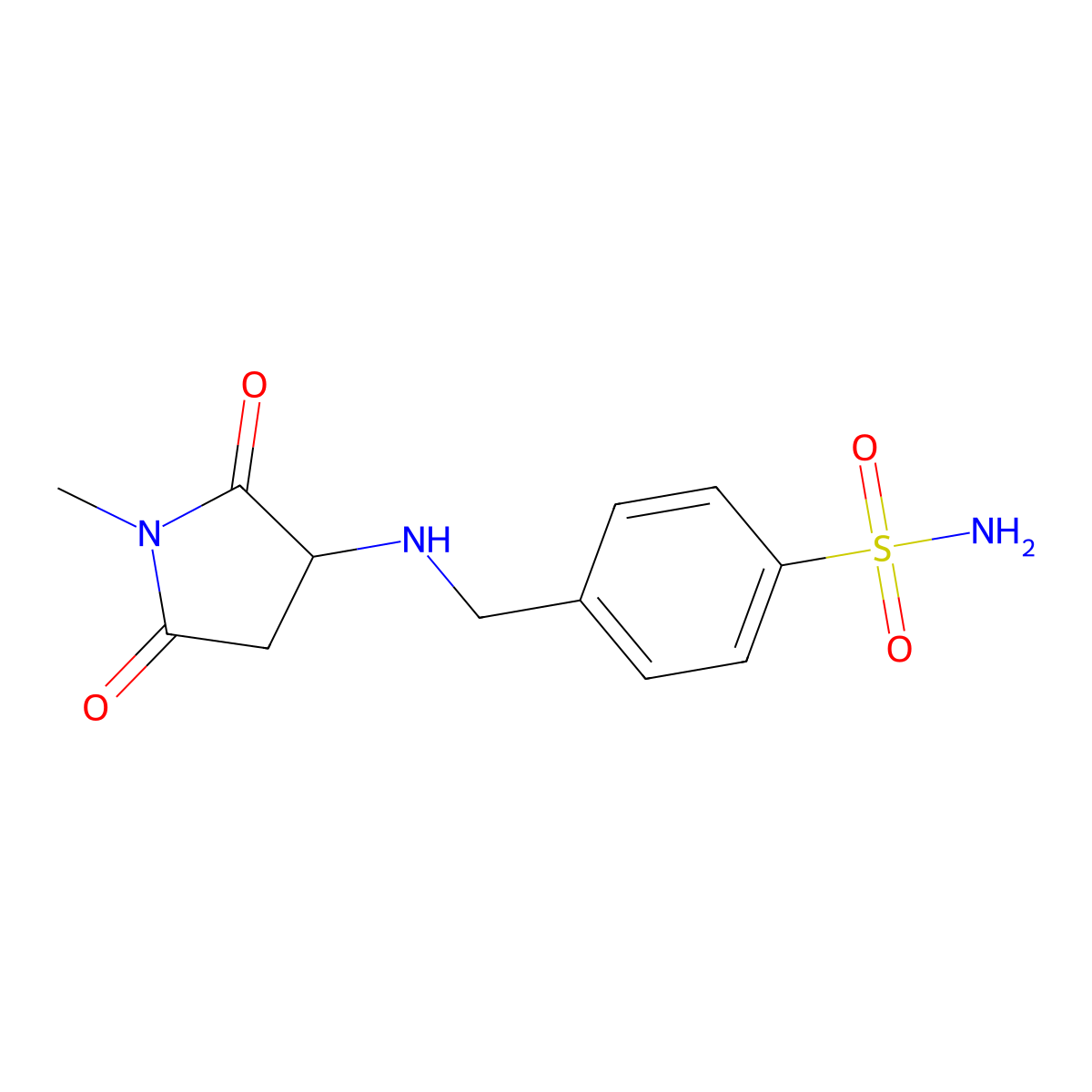 4-[[(1-Methyl-2,5-dioxopyrrolidin-3-yl)amino]methyl]benzenesulfonamide molecular structure, CAS 345951-04-4