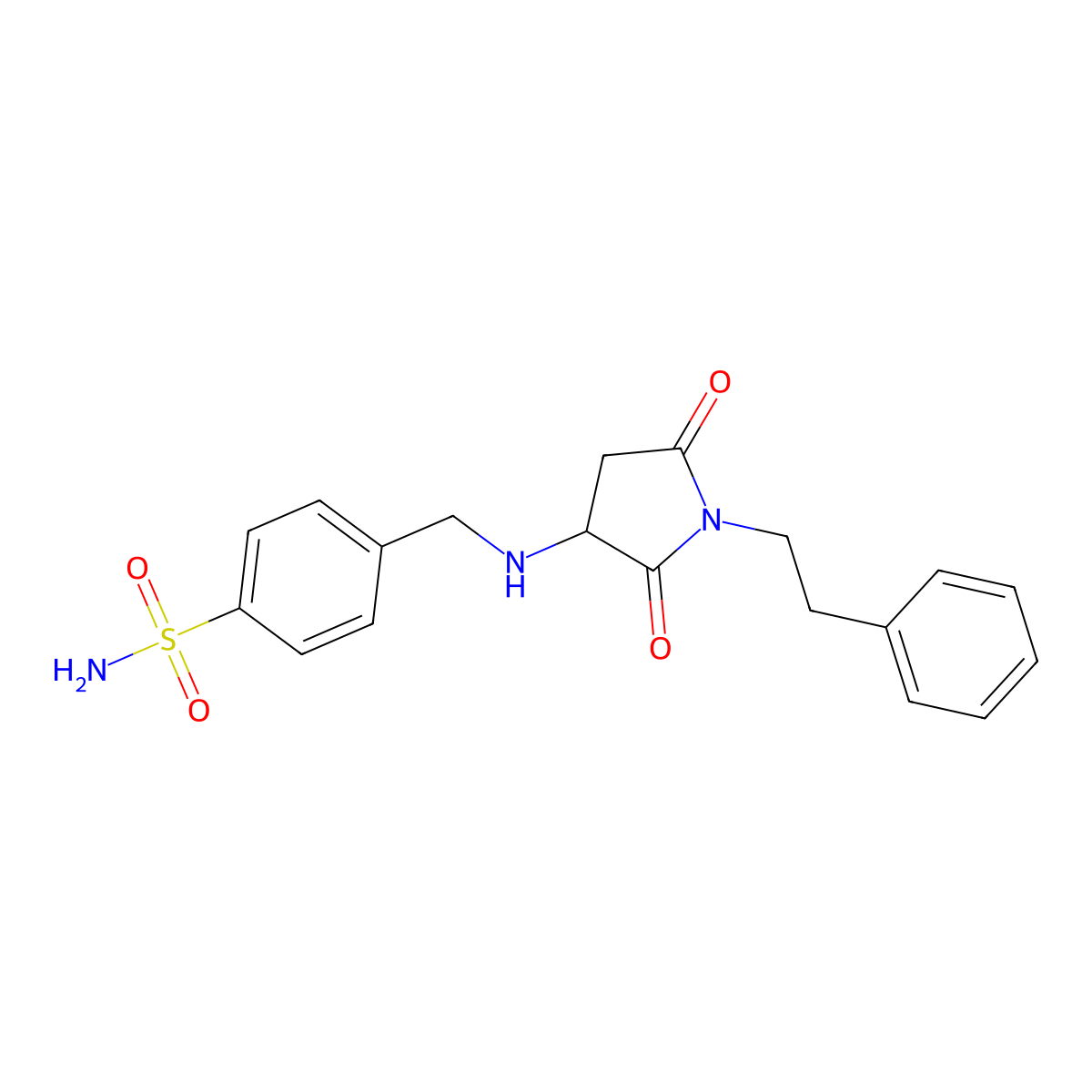 4-({[2,5-Dioxo-1-(2-phenylethyl)pyrrolidin-3-yl]amino}methyl)benzenesulfonamide molecular structure, CAS 345951-05-5