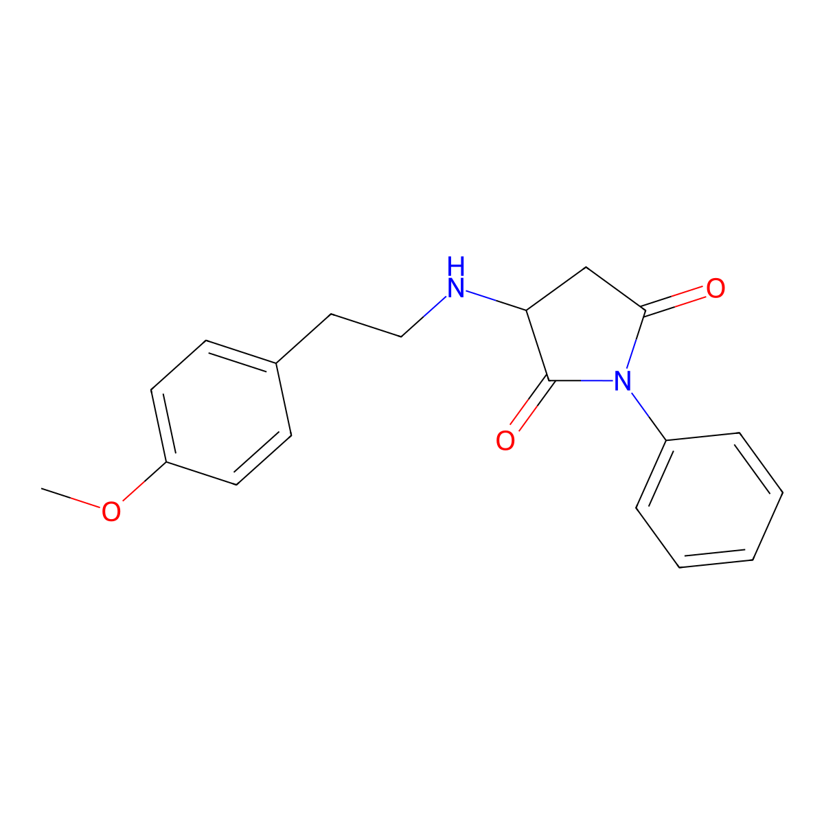 3-[2-(4-Methoxyphenyl)ethylamino]-1-phenylpyrrolidine-2,5-dione molecular structure, CAS 345951-07-7