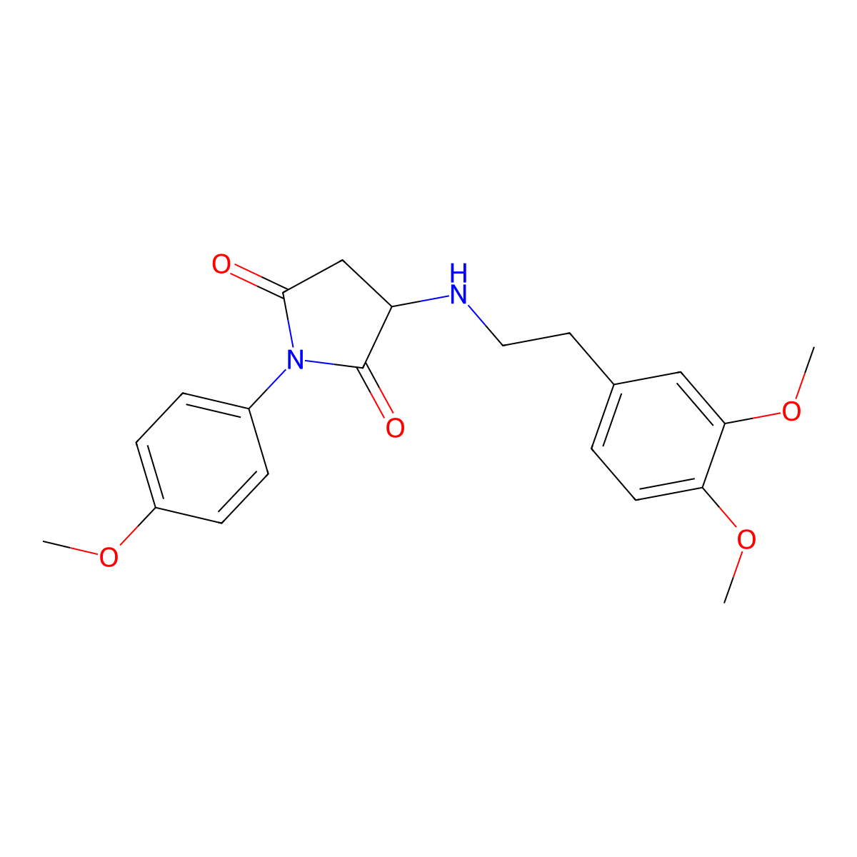 3-{[2-(3,4-Dimethoxyphenyl)ethyl]amino}-1-(4-methoxyphenyl)pyrrolidine-2,5-dione molecular structure, CAS 345951-09-9
