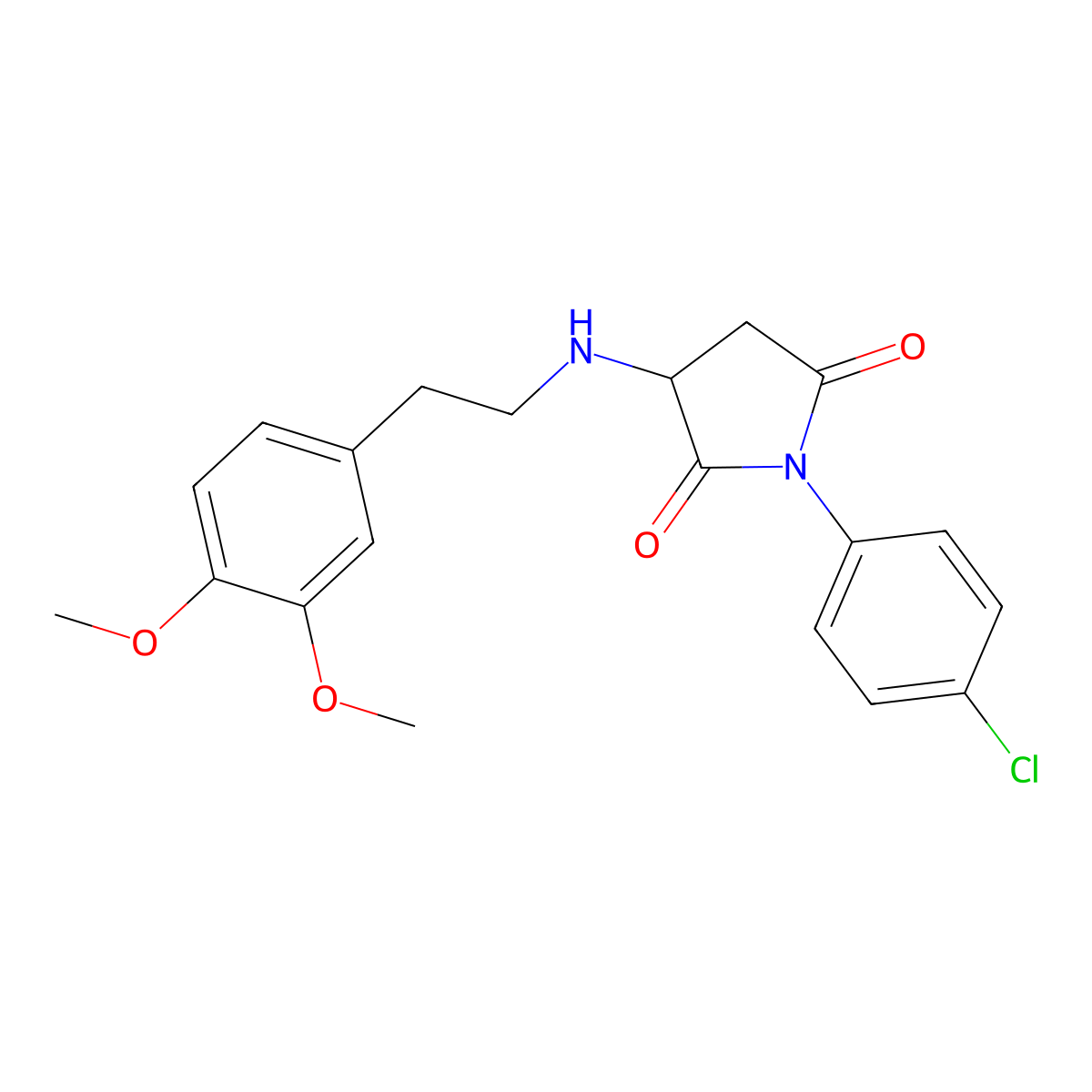 1-(4-Chlorophenyl)-3-[2-(3,4-dimethoxyphenyl)ethylamino]pyrrolidine-2,5-dione molecular structure, CAS 345951-10-2