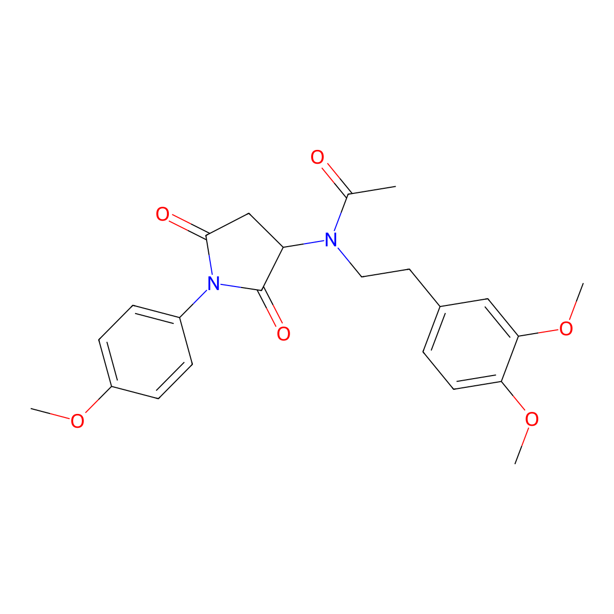 N-[2-(3,4-dimethoxyphenyl)ethyl]-N-[1-(4-methoxyphenyl)-2,5-dioxopyrrolidin-3-yl]acetamide molecular structure, CAS 345951-11-3
