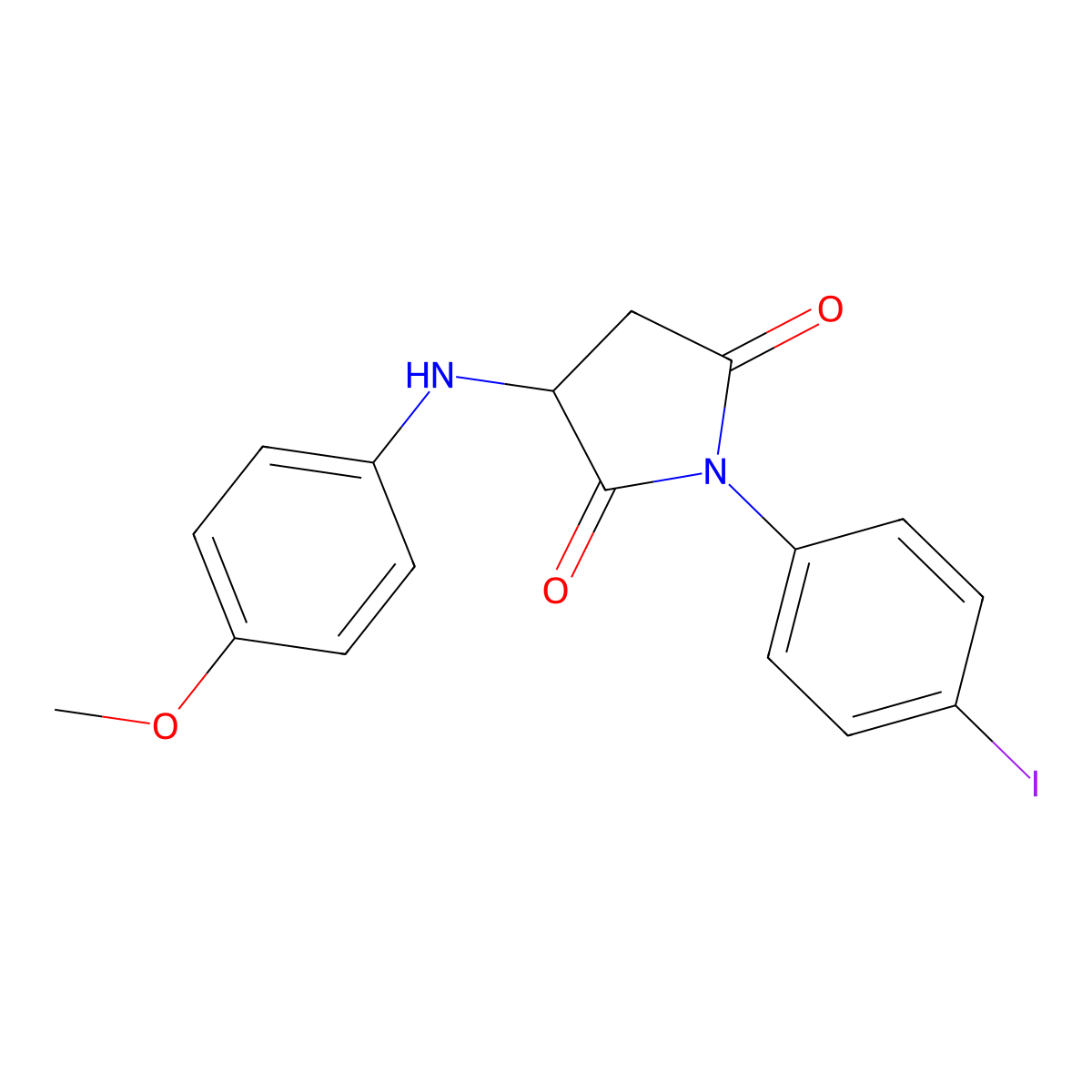 1-(4-Iodophenyl)-3-[(4-methoxyphenyl)amino]pyrrolidine-2,5-dione molecular structure, CAS 345951-15-7
