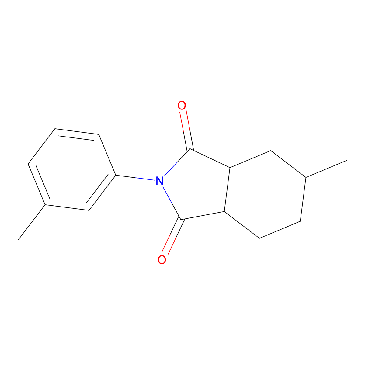 5-methyl-2-(3-methylphenyl)hexahydro-1H-isoindole-1,3(2H)-dione molecular structure, CAS 345951-39-5