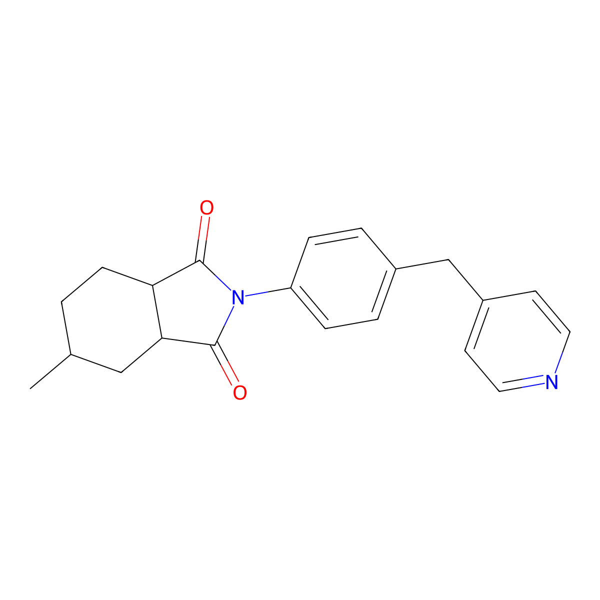 5-methyl-2-[4-(pyridin-4-ylmethyl)phenyl]hexahydro-1H-isoindole-1,3(2H)-dione molecular structure, CAS 345951-41-9