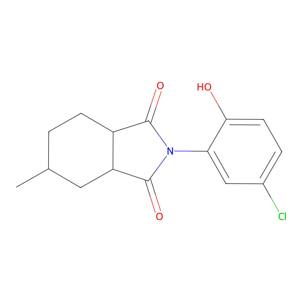 2-(5-chloro-2-hydroxyphenyl)-5-methylhexahydro-1H-isoindole-1,3(2H)-dione molecular structure, CAS 345951-44-2