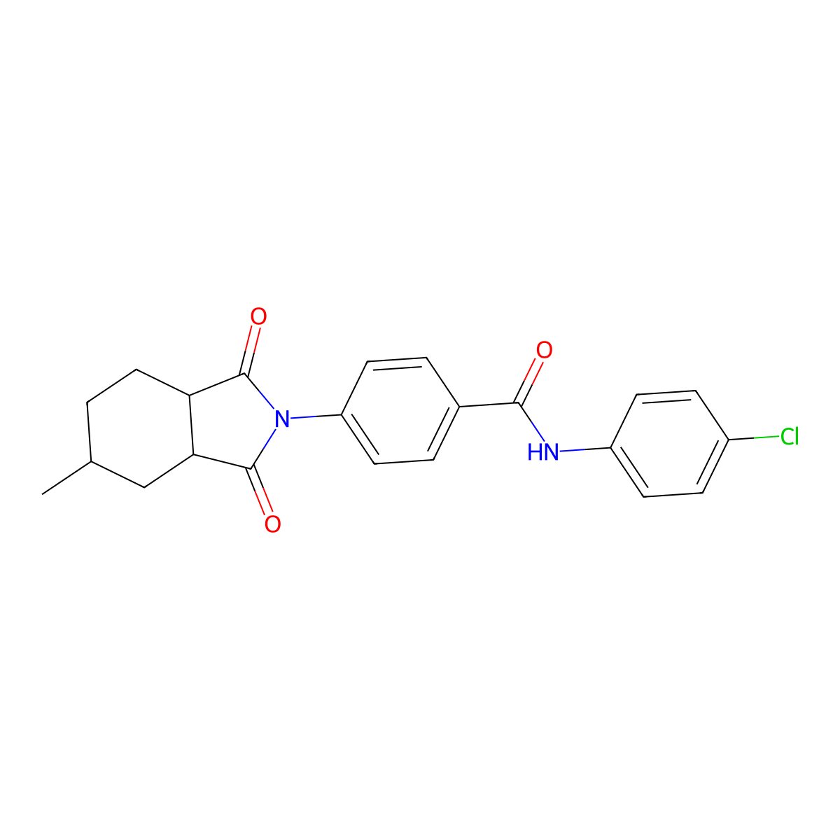 N-(4-chlorophenyl)-4-(5-methyl-1,3-dioxooctahydro-2H-isoindol-2-yl)benzamide molecular structure, CAS 345951-48-6