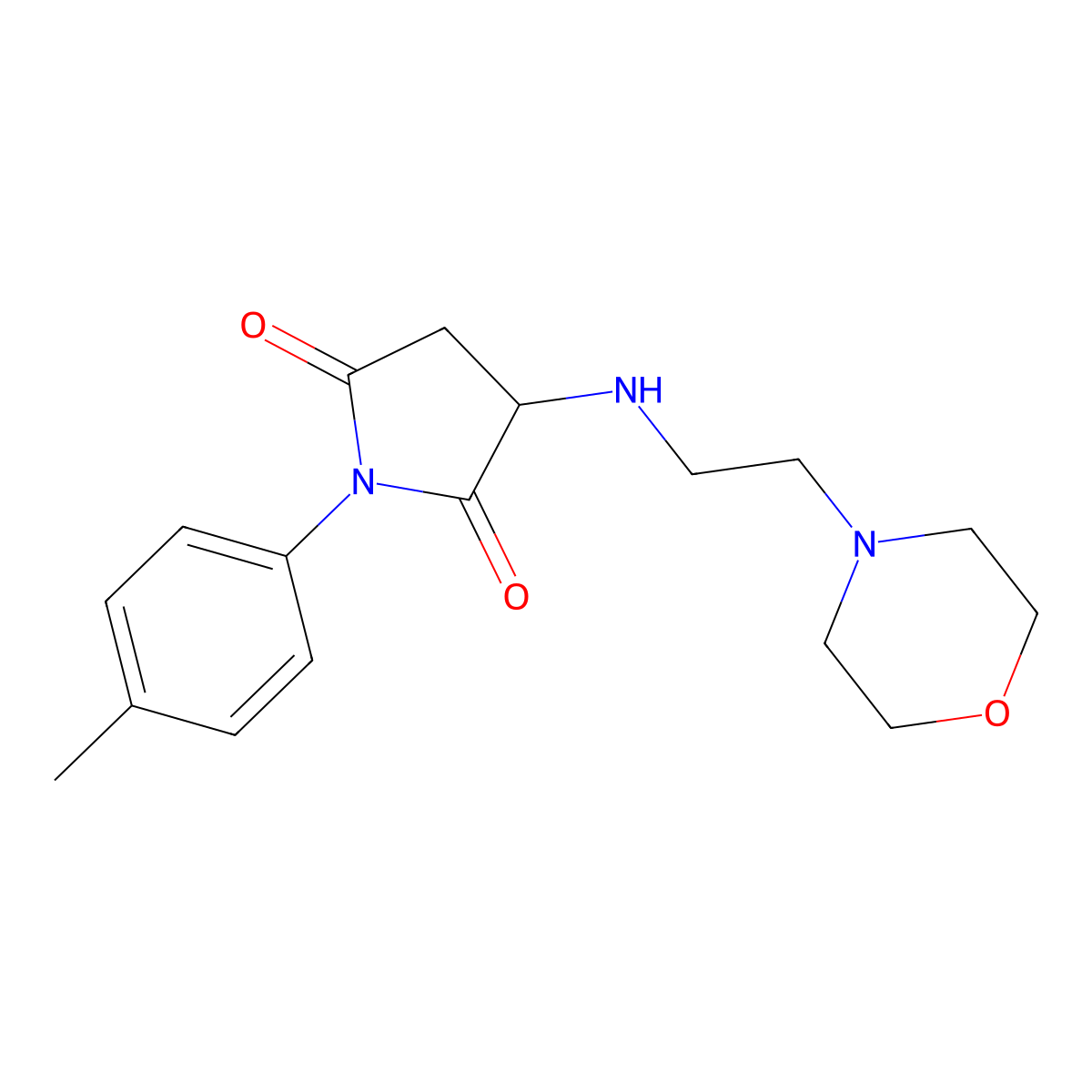 1-(4-Methylphenyl)-3-(2-morpholin-4-ylethylamino)pyrrolidine-2,5-dione molecular structure, CAS 345951-58-8