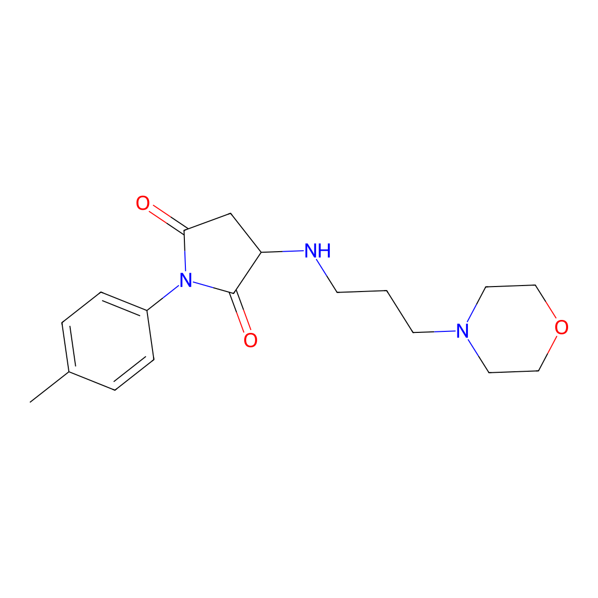 1-(4-Methylphenyl)-3-(3-morpholin-4-ylpropylamino)pyrrolidine-2,5-dione molecular structure, CAS 345951-64-6