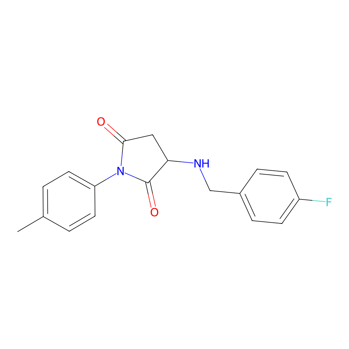 3-[(4-Fluorobenzyl)amino]-1-(4-methylphenyl)-2,5-pyrrolidinedione molecular structure, CAS 345951-92-0