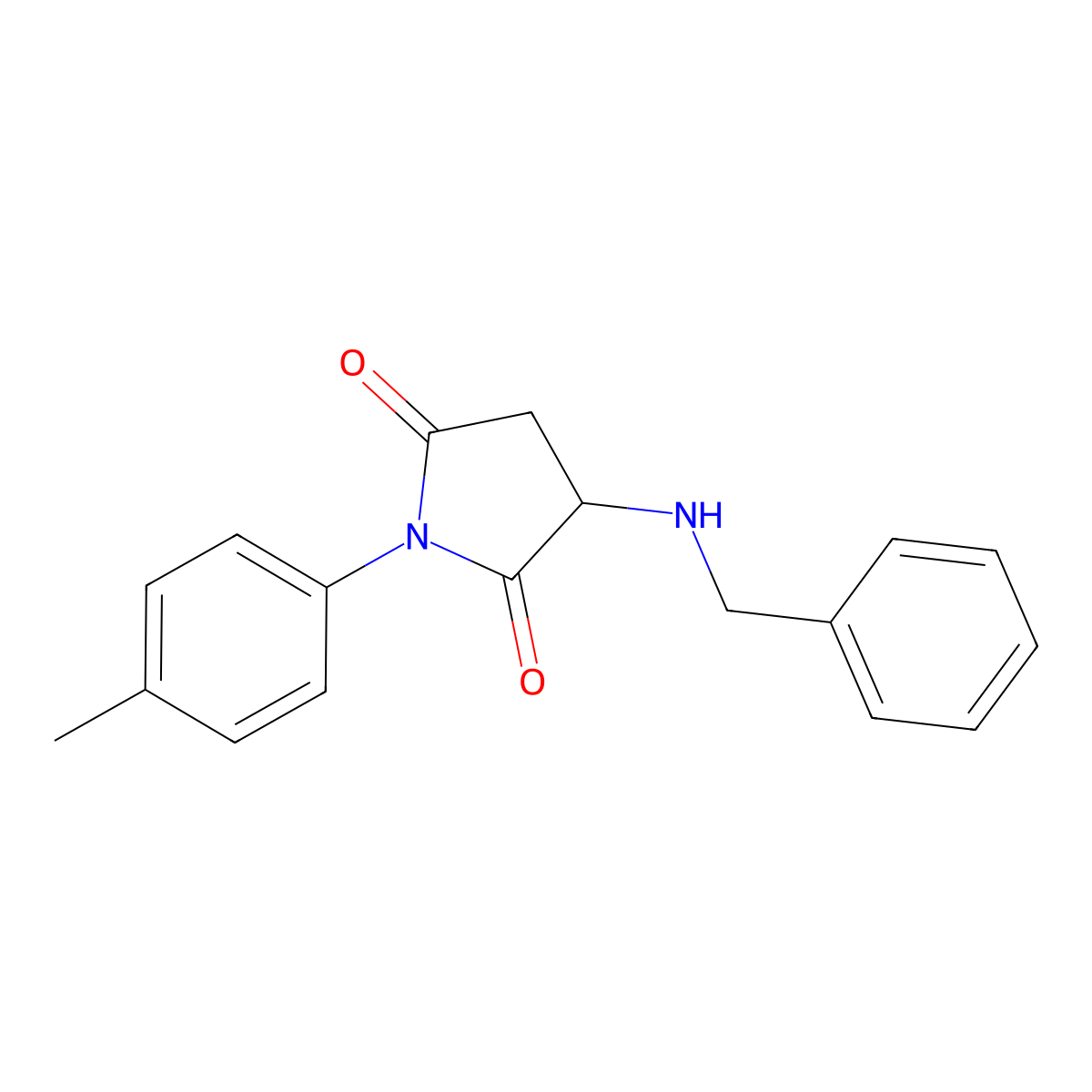 3-(Benzylamino)-1-(4-methylphenyl)-2,5-pyrrolidinedione molecular structure, CAS 345952-13-8