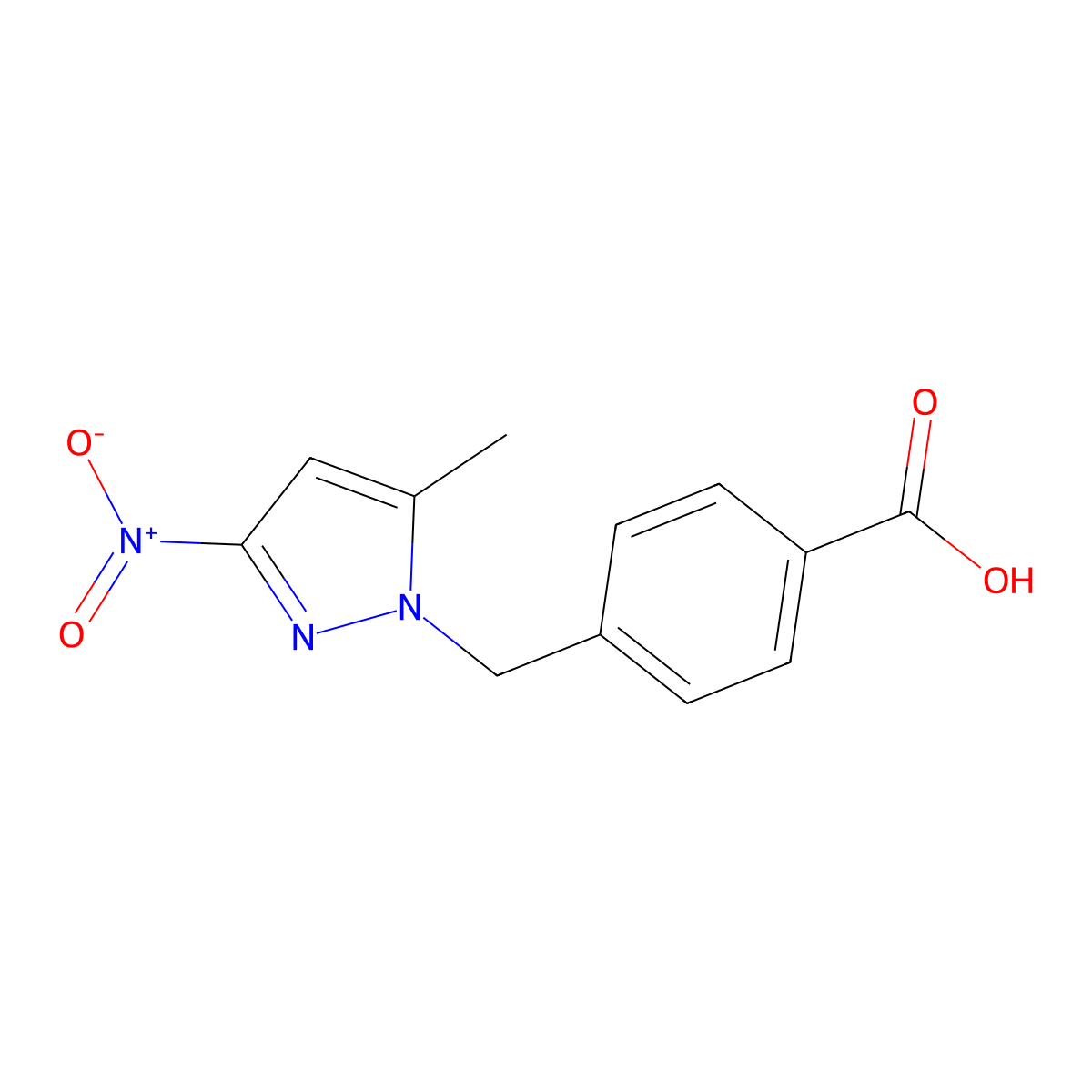 4-[(5-methyl-3-nitro-1H-pyrazol-1-yl)methyl]benzoic acid molecular structure, CAS 345952-26-3