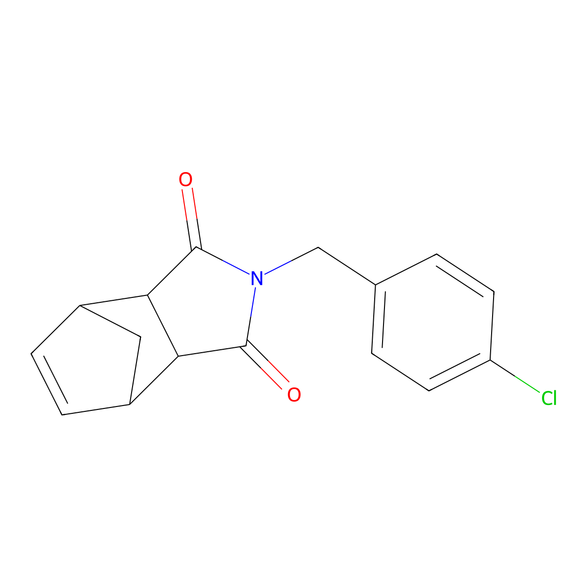 2-(4-chlorobenzyl)-3a,4,7,7a-tetrahydro-1H-4,7-methanoisoindole-1,3(2H)-dione molecular structure, CAS 345952-66-1