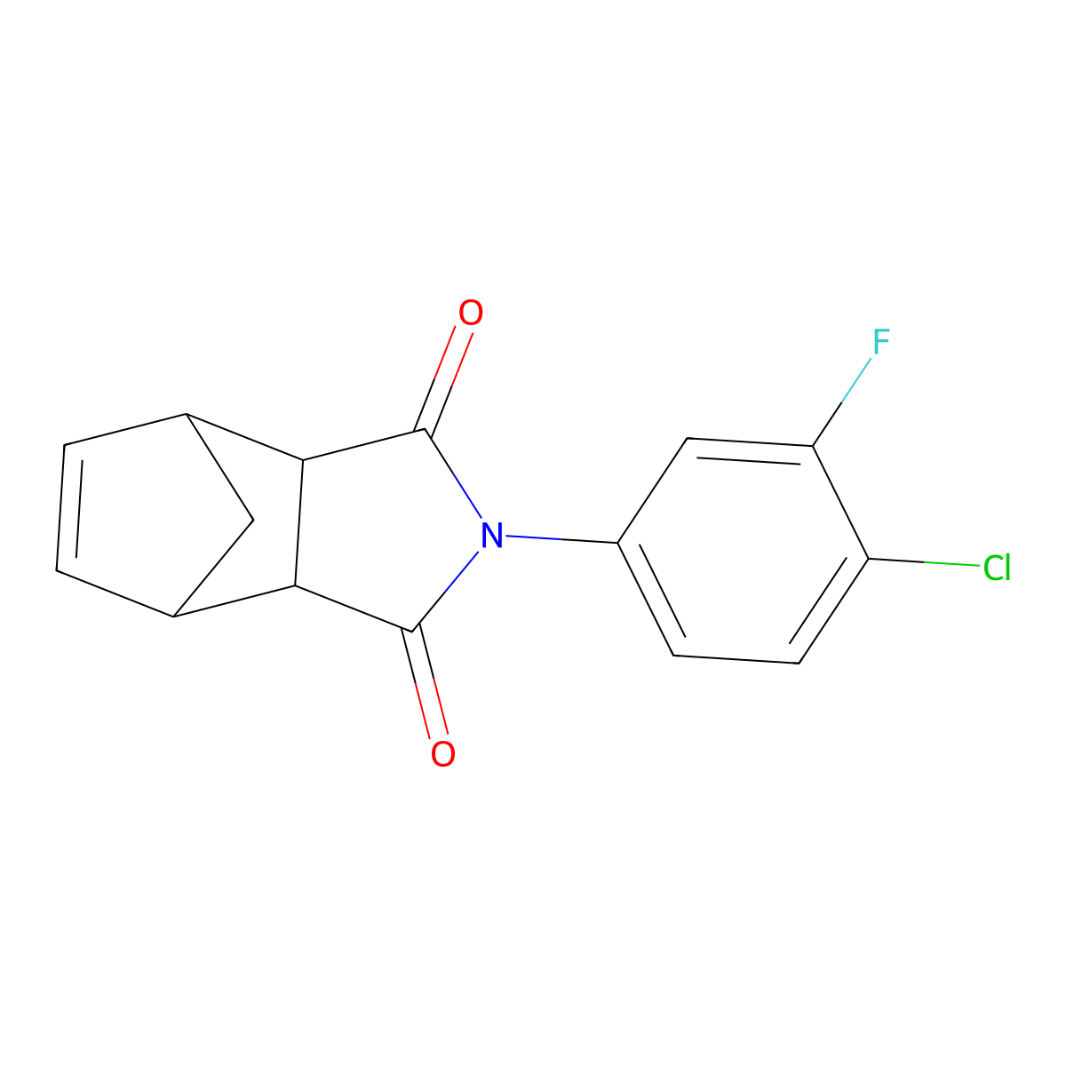 2-(4-chloro-3-fluorophenyl)-3a,4,7,7a-tetrahydro-1H-4,7-methanoisoindole-1,3(2H)-dione molecular structure, CAS 345952-78-5