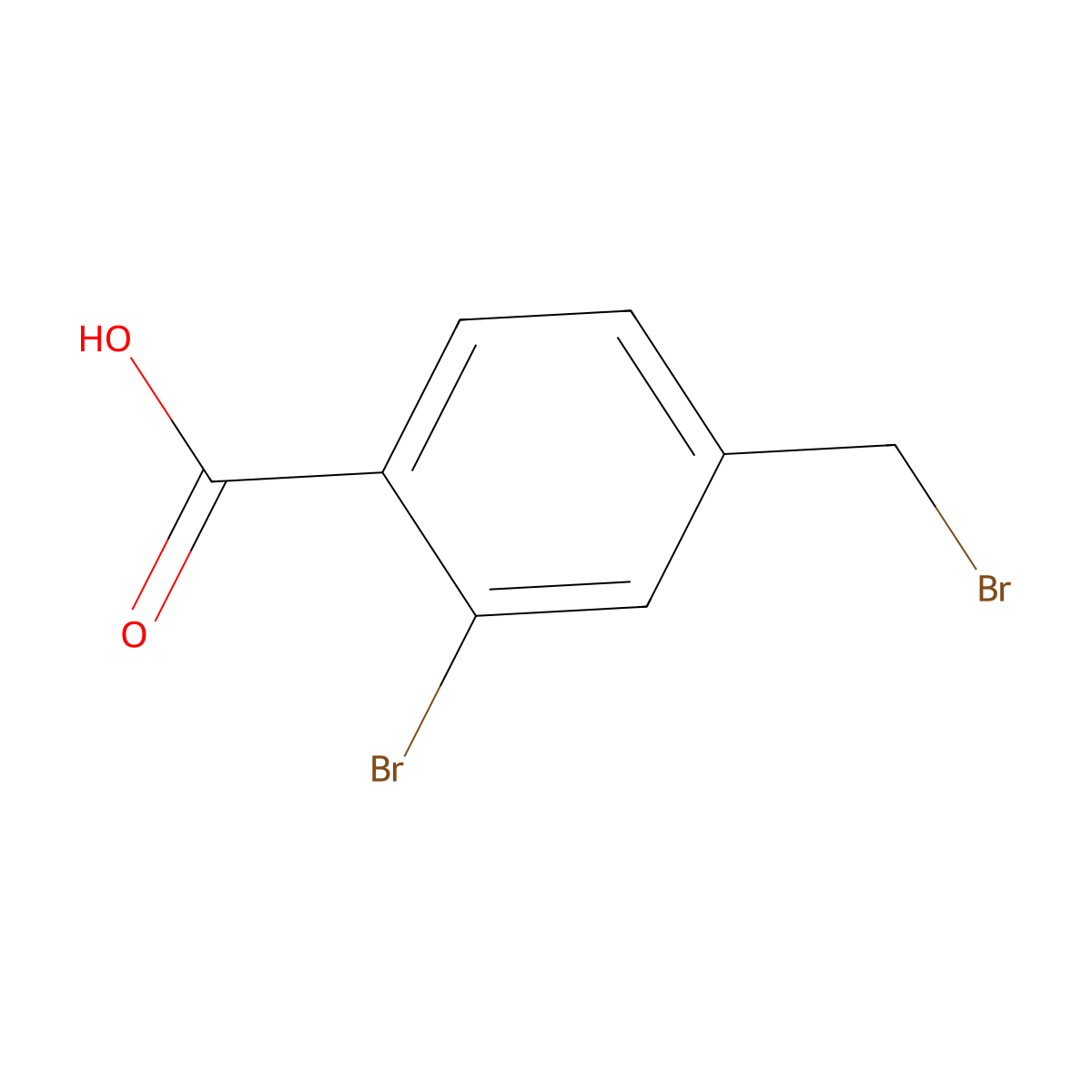 2-Bromo-4-(bromomethyl)benzoic acid molecular structure, CAS 345953-39-1