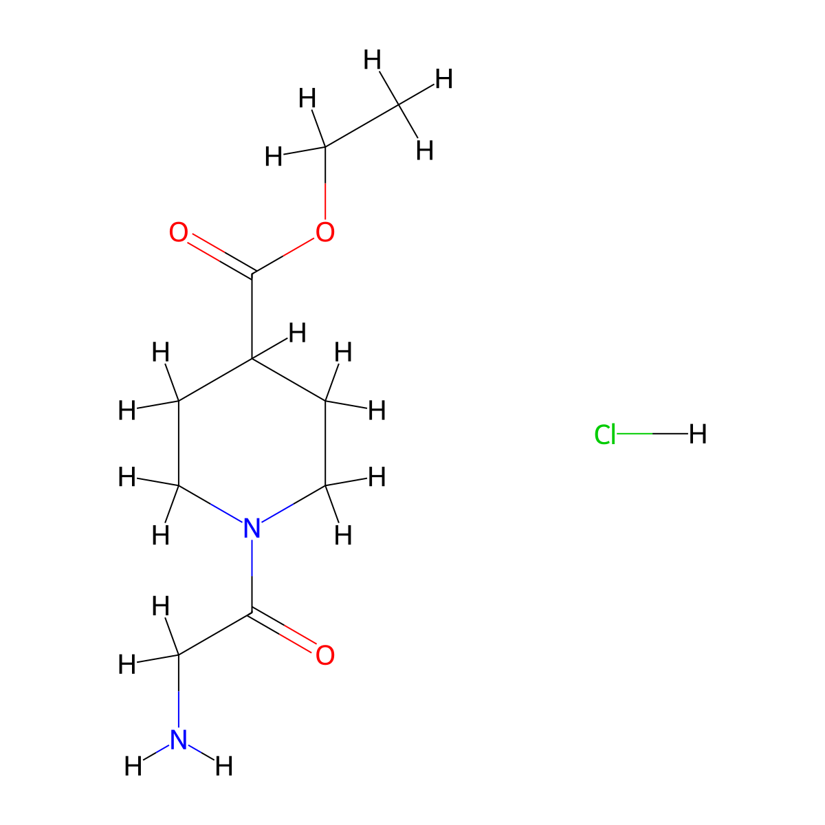 1-(2-Amino-acetyl)-piperidine-4-carboxylic acid ethyl ester hydrochloride molecular structure, CAS 345954-49-6