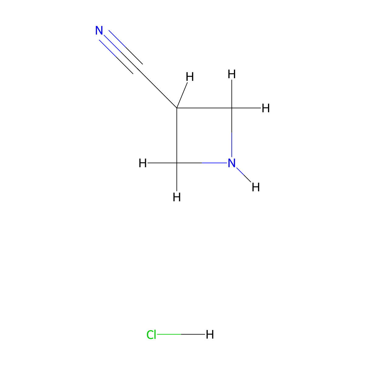 Azetidine-3-carbonitrile hydrochloride molecular structure, CAS 345954-83-8