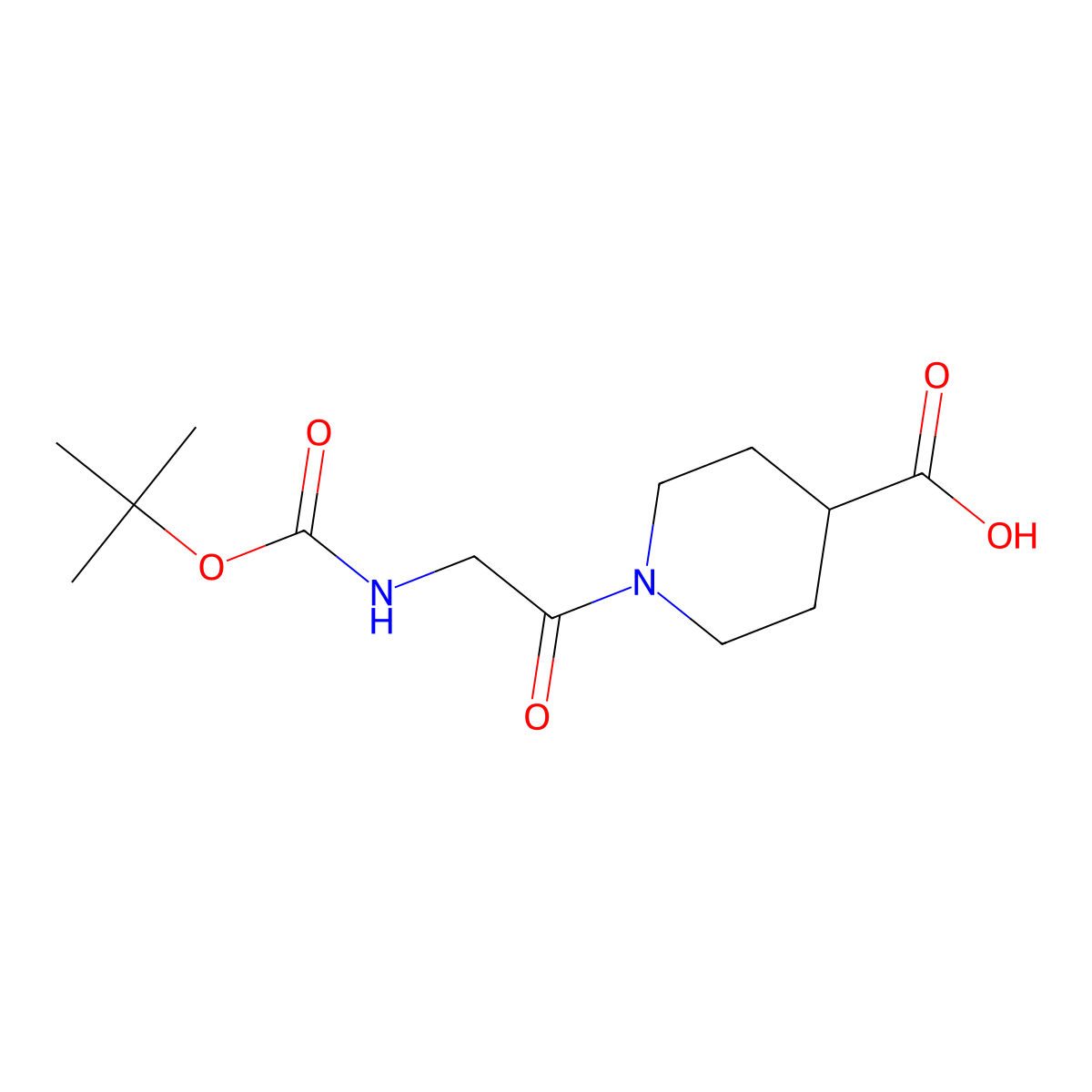 1-(2-tert-Butoxycarbonylamino-acetyl)-piperidine-4-carboxylic acid molecular structure, CAS 345955-48-8