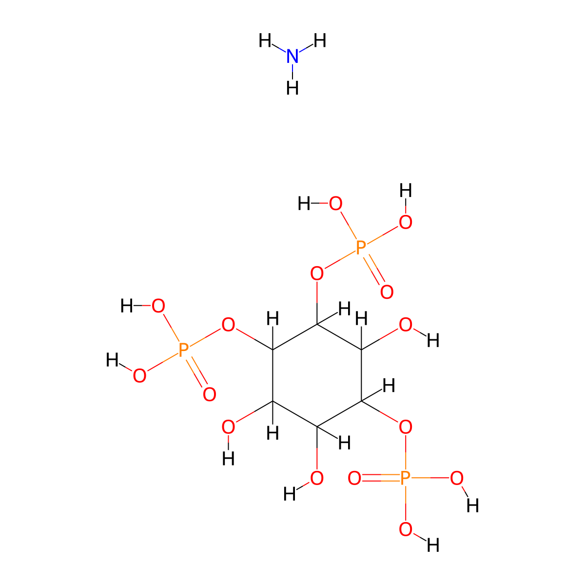 D-myo-inositol-1,4,5-triphosphate (ammonium salt) molecular structure, CAS 345958-55-6