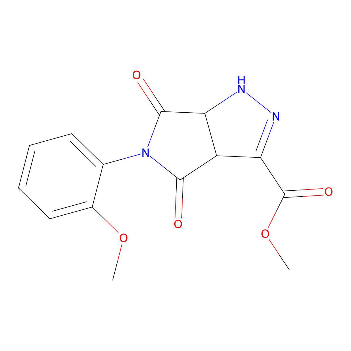 Methyl 5-(2-methoxyphenyl)-4,6-dioxo-1,3a,4,5,6,6a-hexahydropyrrolo[3,4-c]pyrazole-3-carboxylate molecular structure, CAS 345958-80-7