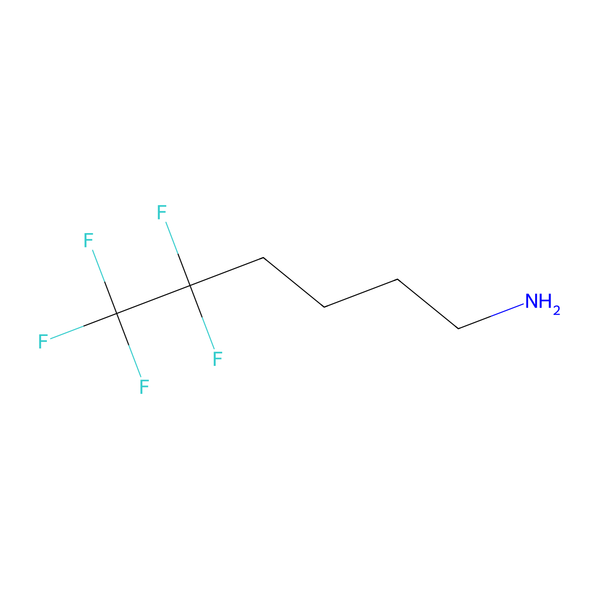 5,5,6,6,6-Pentafluorohexan-1-amine molecular structure, CAS 345961-35-5