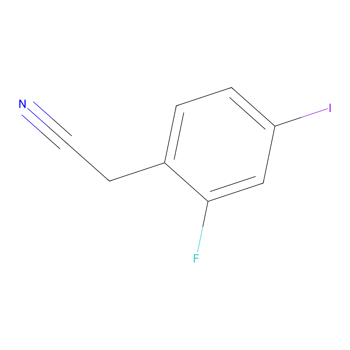 2-(2-Fluoro-4-iodophenyl)acetonitrile molecular structure, CAS 345963-95-3