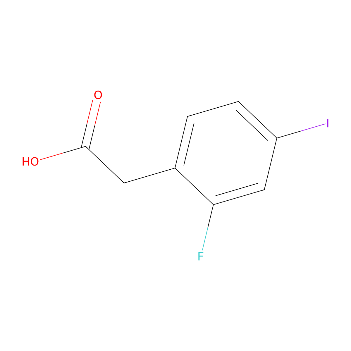 2-(2-Fluoro-4-iodophenyl)acetic acid molecular structure, CAS 345963-96-4