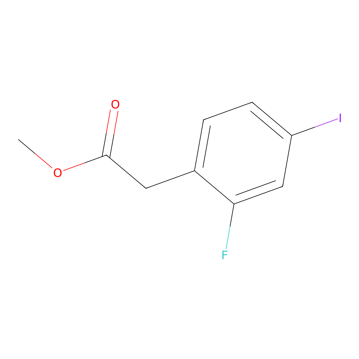 2-Fluoro-4-iodo phenyl acetic acid methyl ester molecular structure, CAS 345963-98-6