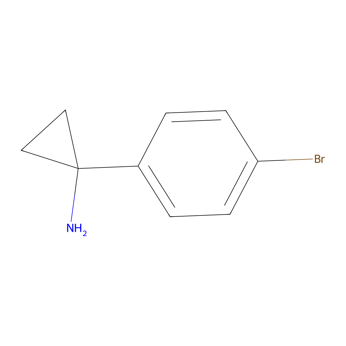 1-(4-Bromophenyl)cyclopropanamine molecular structure, CAS 345965-54-0