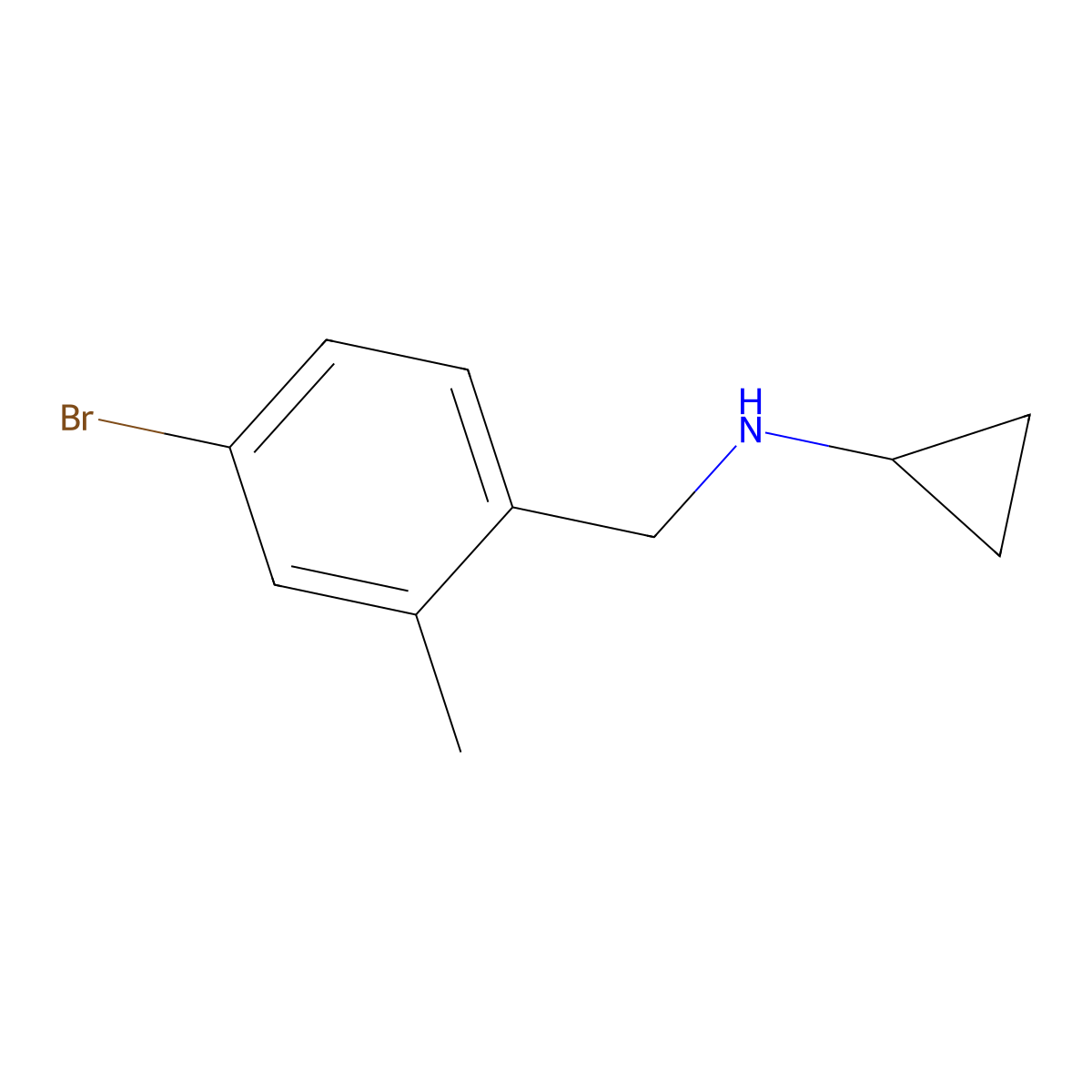 (4-Bromo-2-methyl-benzyl)-cyclopropyl-amine molecular structure, CAS 345966-00-9