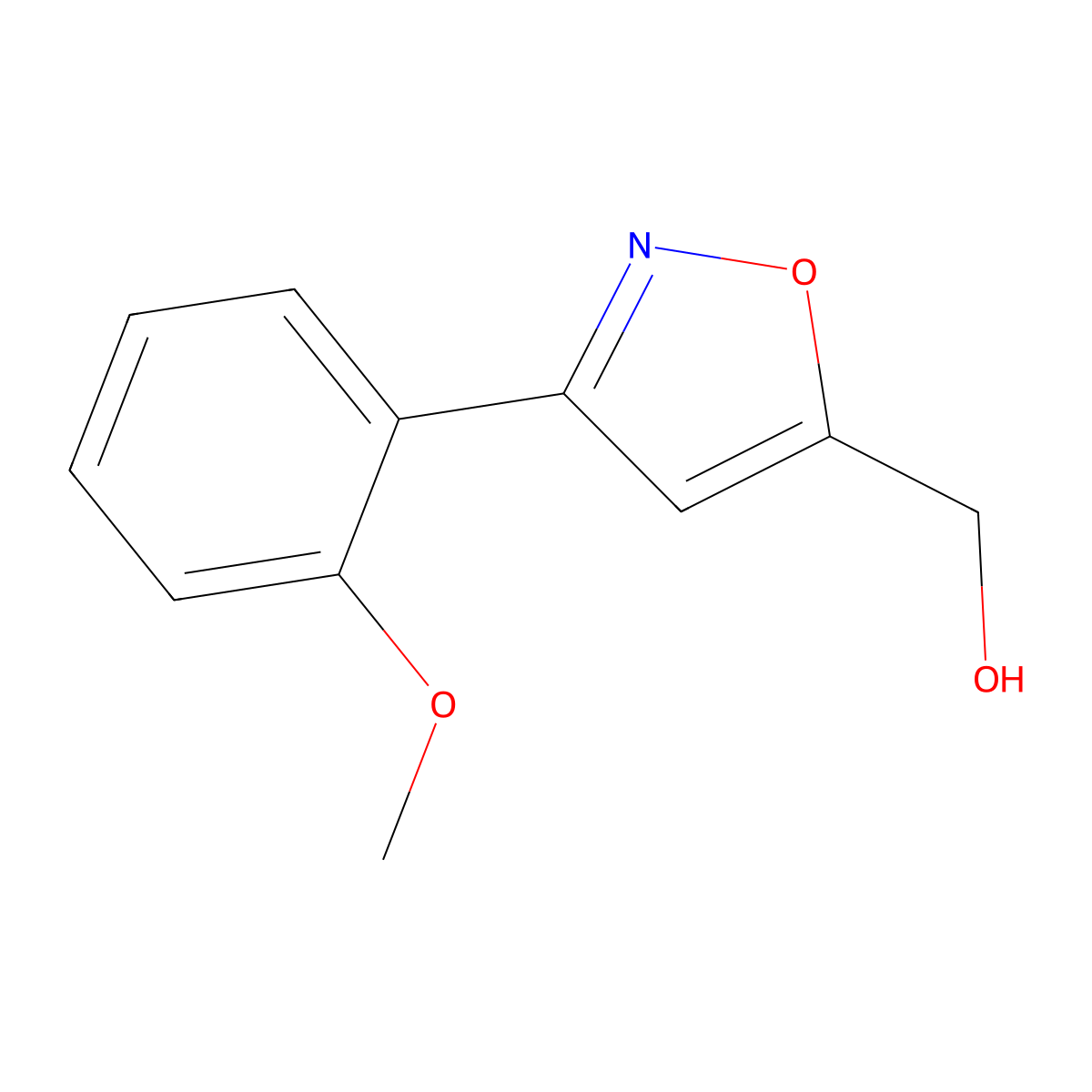 (3-(2-Methoxyphenyl)isoxazol-5-yl)methanol molecular structure, CAS 345967-78-4
