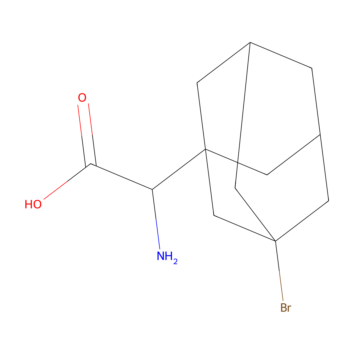 Amino(3-bromo-1-adamantyl)acetic acid molecular structure, CAS 345969-40-6