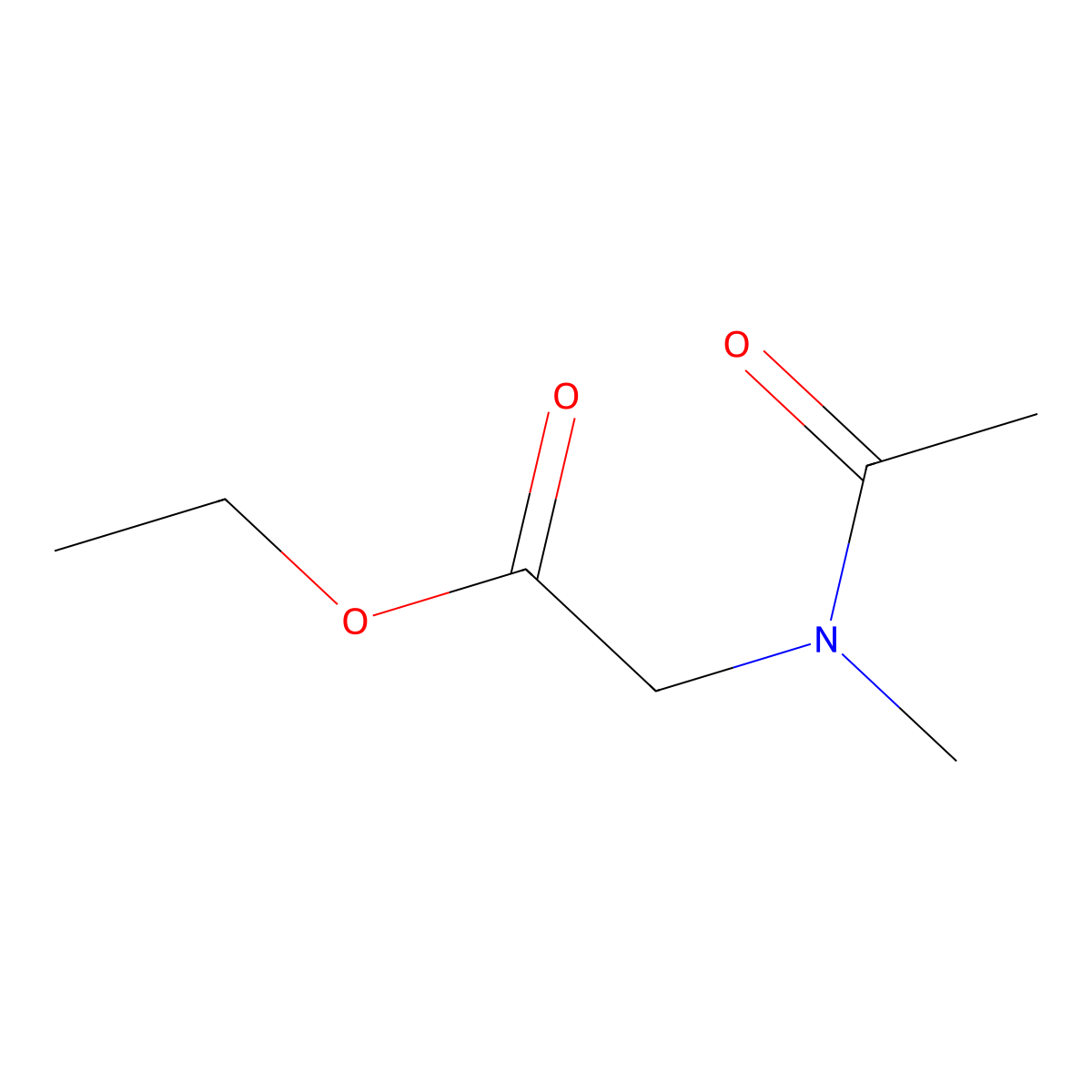 Ethyl 2-(N-methylacetamido)acetate molecular structure, CAS 34597-05-2