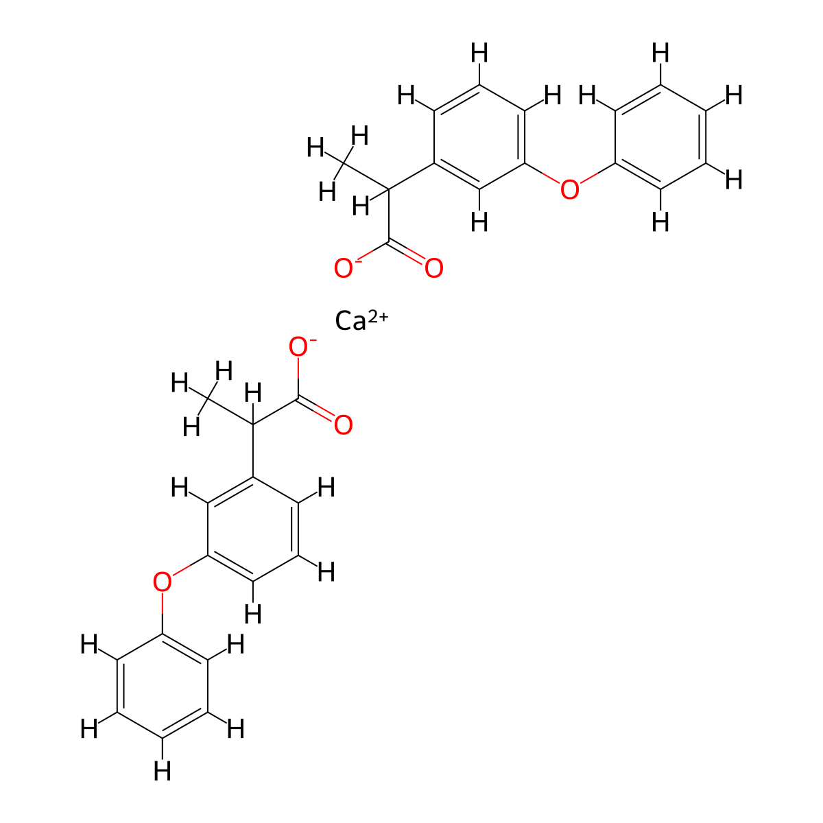 Calcium 2-(3-phenoxyphenyl)propionate molecular structure, CAS 34597-40-5