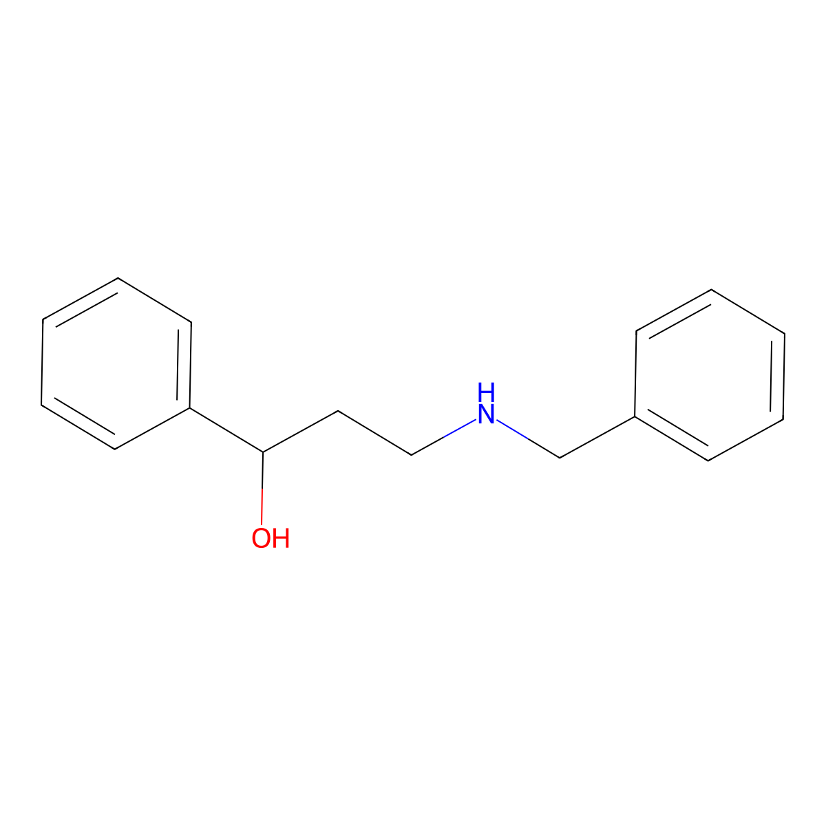 3-(Benzylamino)-1-phenylpropan-1-ol molecular structure, CAS 34597-73-4