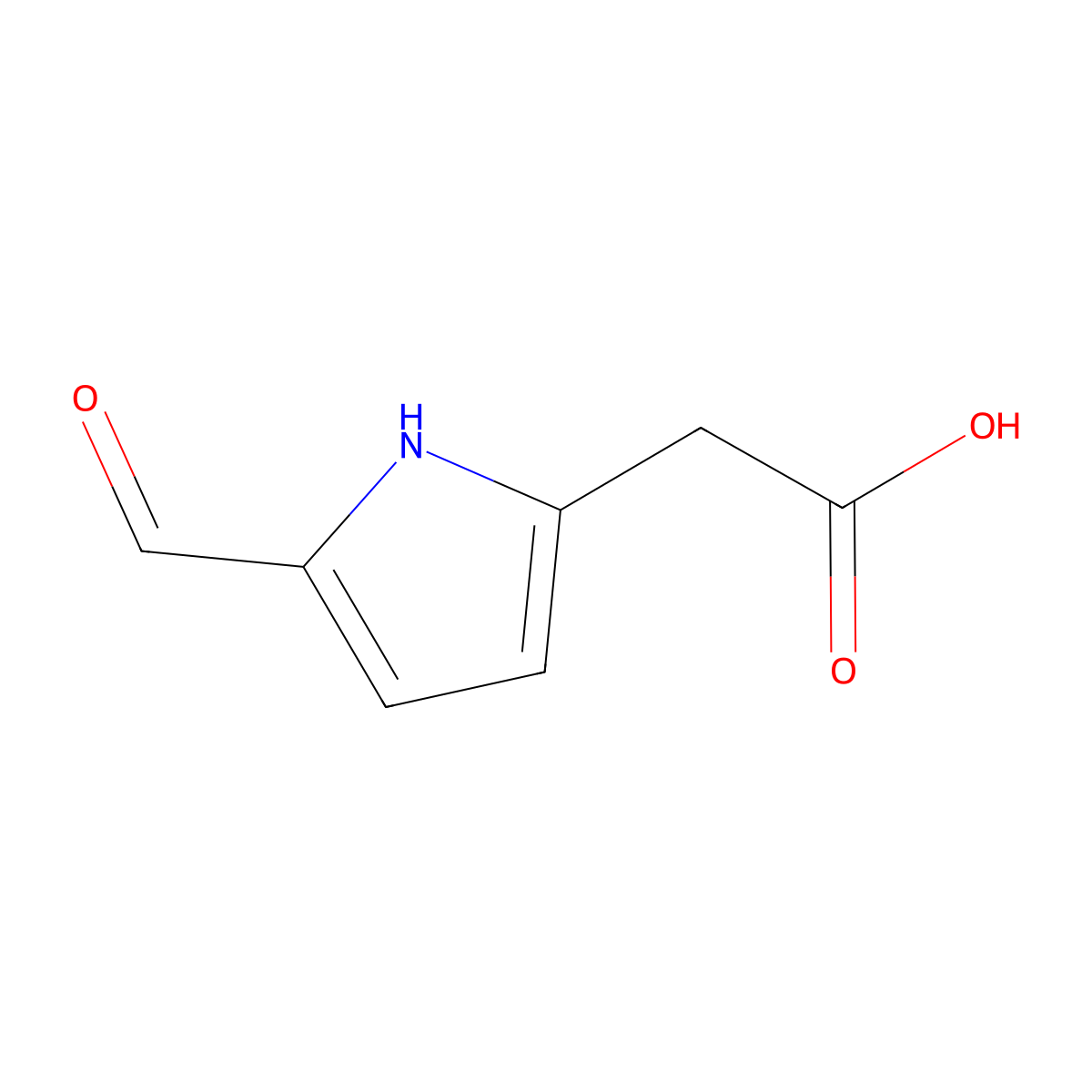 2-(5-formyl-1H-pyrrol-2-yl)acetic acid molecular structure, CAS 345971-25-7