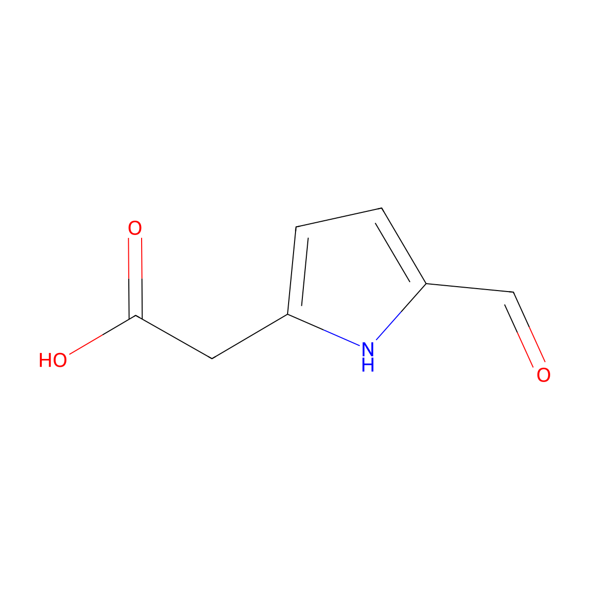 2-(5-formyl-1H-pyrrol-2-yl)acetic acid molecular structure, CAS 345971-25-7