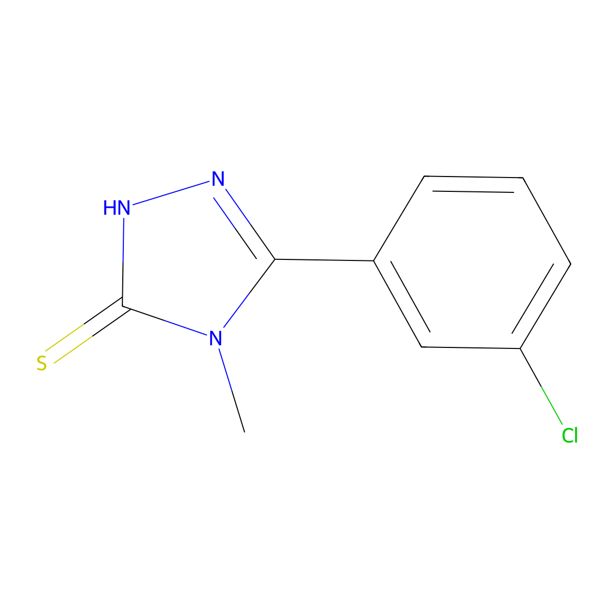 5-(3-chlorophenyl)-4-methyl-4H-1,2,4-triazole-3-thiol molecular structure, CAS 345972-04-5
