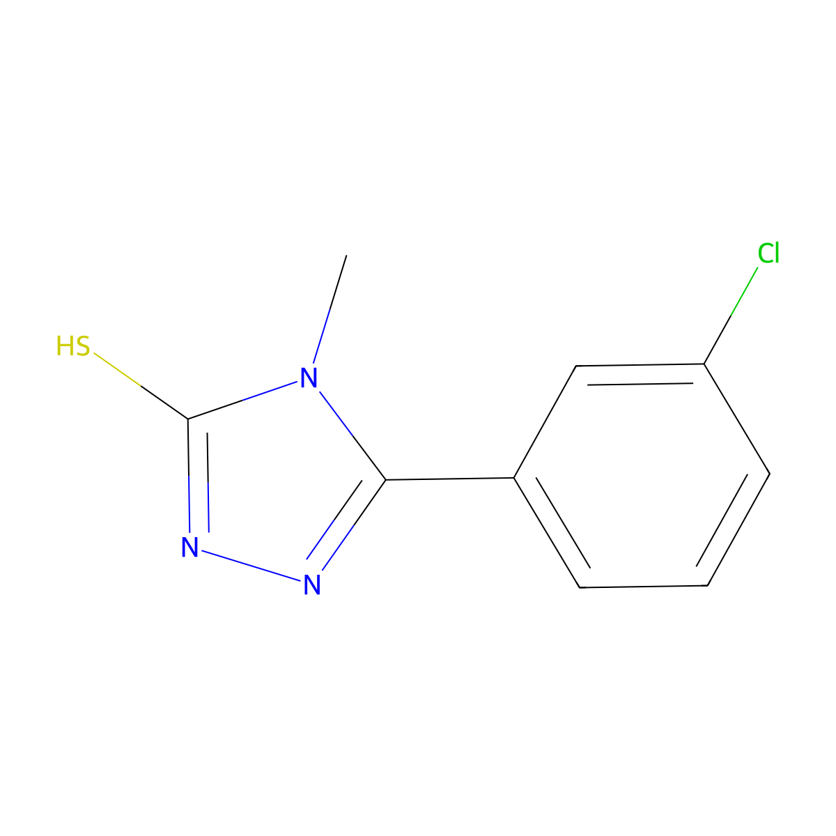 5-(3-chlorophenyl)-4-methyl-4H-1,2,4-triazole-3-thiol molecular structure, CAS 345972-04-5