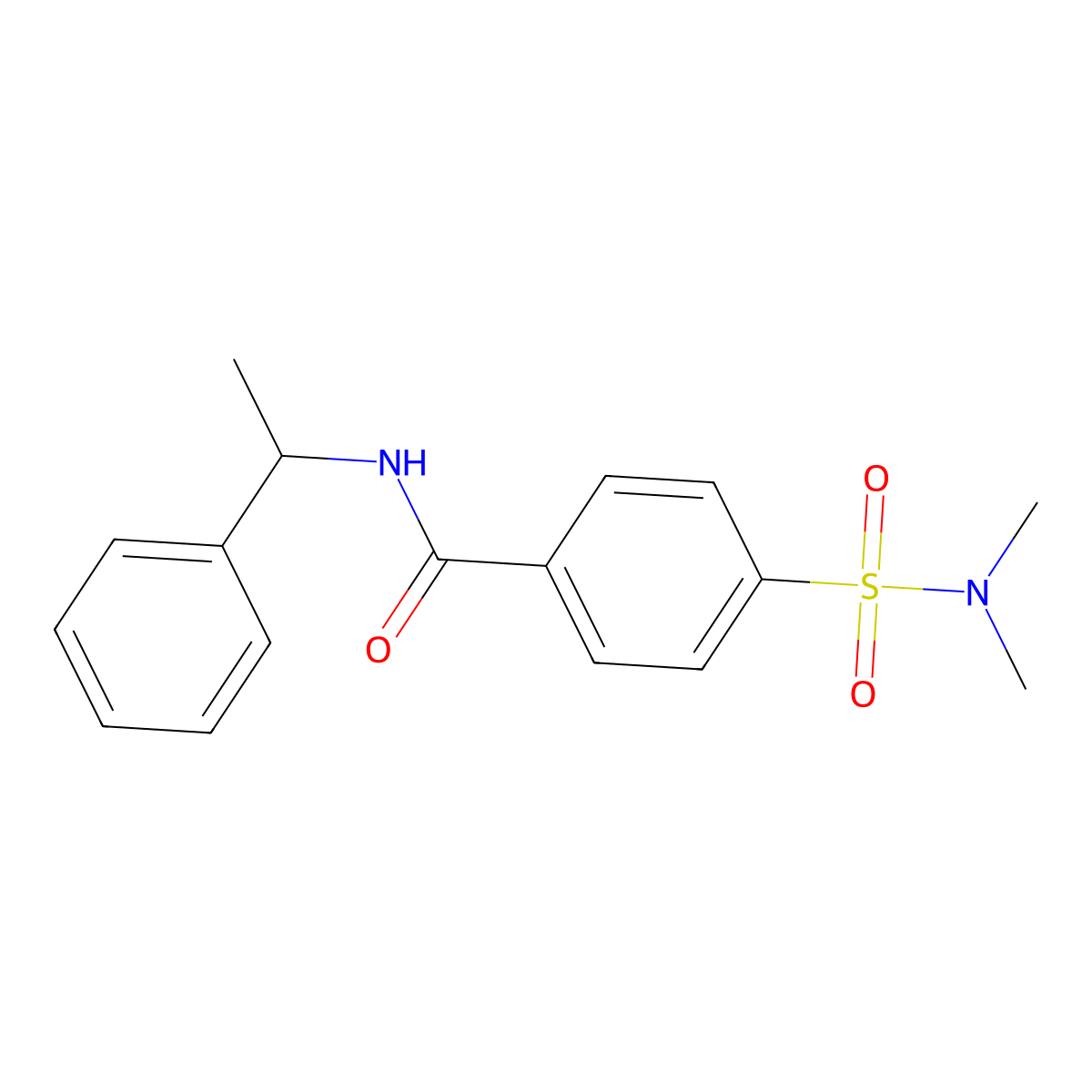 4-(dimethylsulfamoyl)-N-(1-phenylethyl)benzamide molecular structure, CAS 345972-46-5