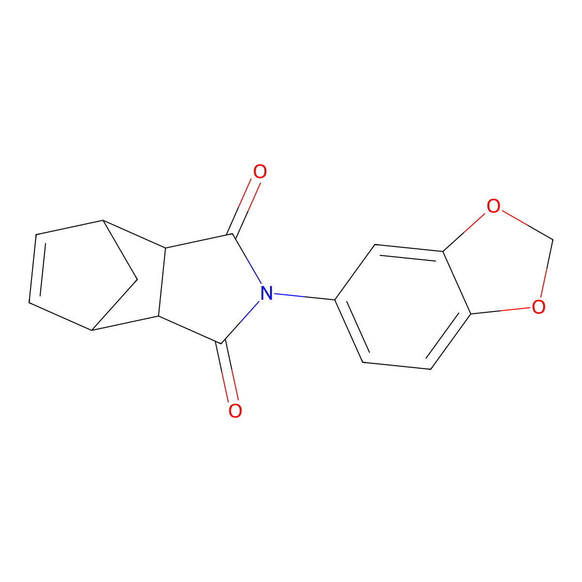 2-(1,3-benzodioxol-5-yl)-3a,4,7,7a-tetrahydro-1H-4,7-methanoisoindole-1,3(2H)-dione molecular structure, CAS 345977-54-0