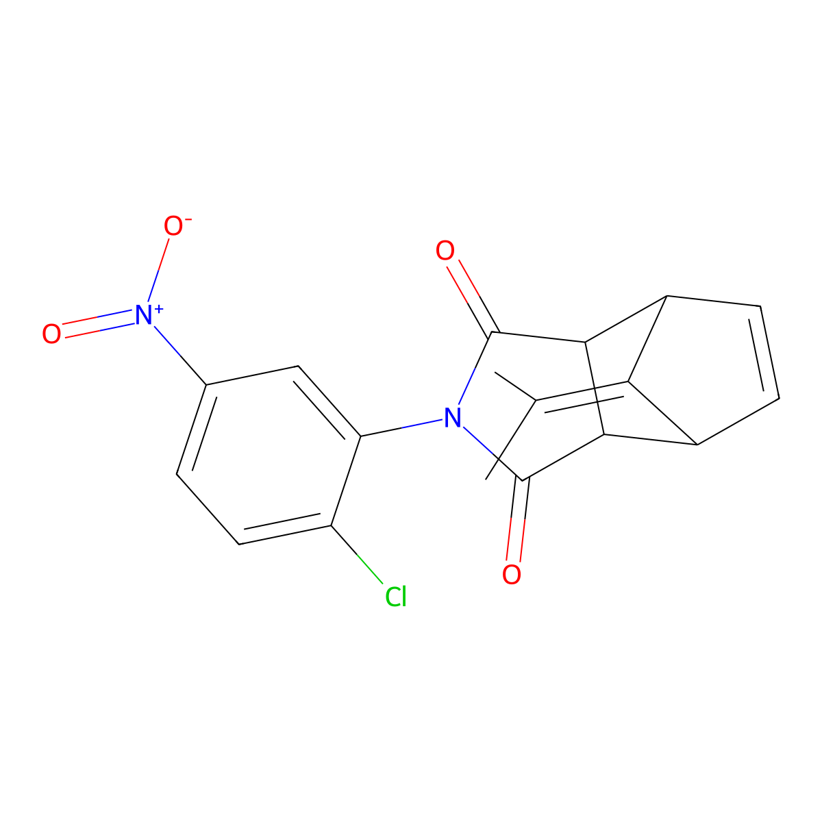 2-(2-chloro-5-nitrophenyl)-8-(propan-2-ylidene)-3a,4,7,7a-tetrahydro-1H-4,7-methanoisoindole-1,3(2H)-dione molecular structure, CAS 345977-68-6