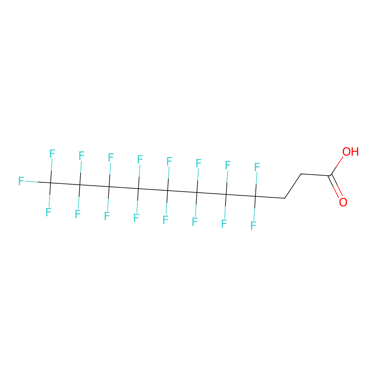 4,4,5,5,6,6,7,7,8,8,9,9,10,10,11,11,11-Heptadecafluoroundecanoic acid molecular structure, CAS 34598-33-9