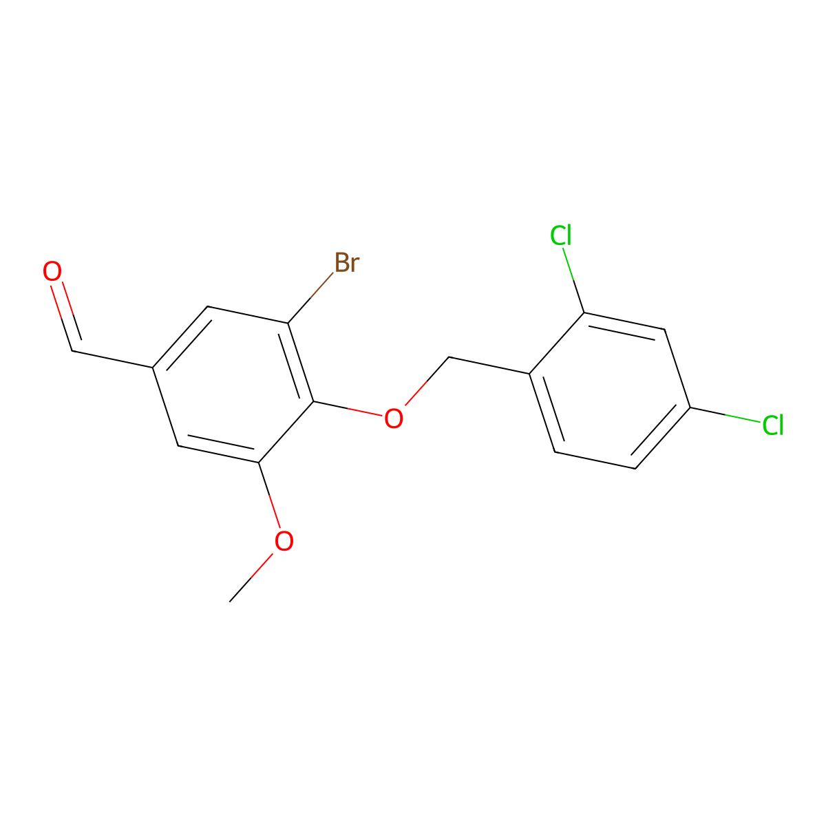 3-Bromo-4-[(2,4-dichlorobenzyl)oxy]-5-methoxybenzaldehyde molecular structure, CAS 345980-28-1