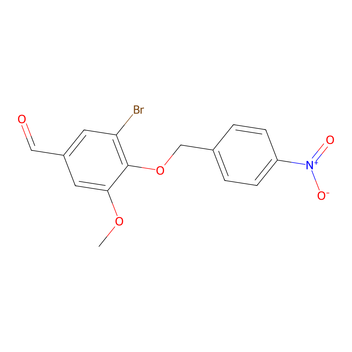 3-Bromo-5-methoxy-4-[(4-nitrophenyl)methoxy]benzaldehyde molecular structure, CAS 345981-31-9