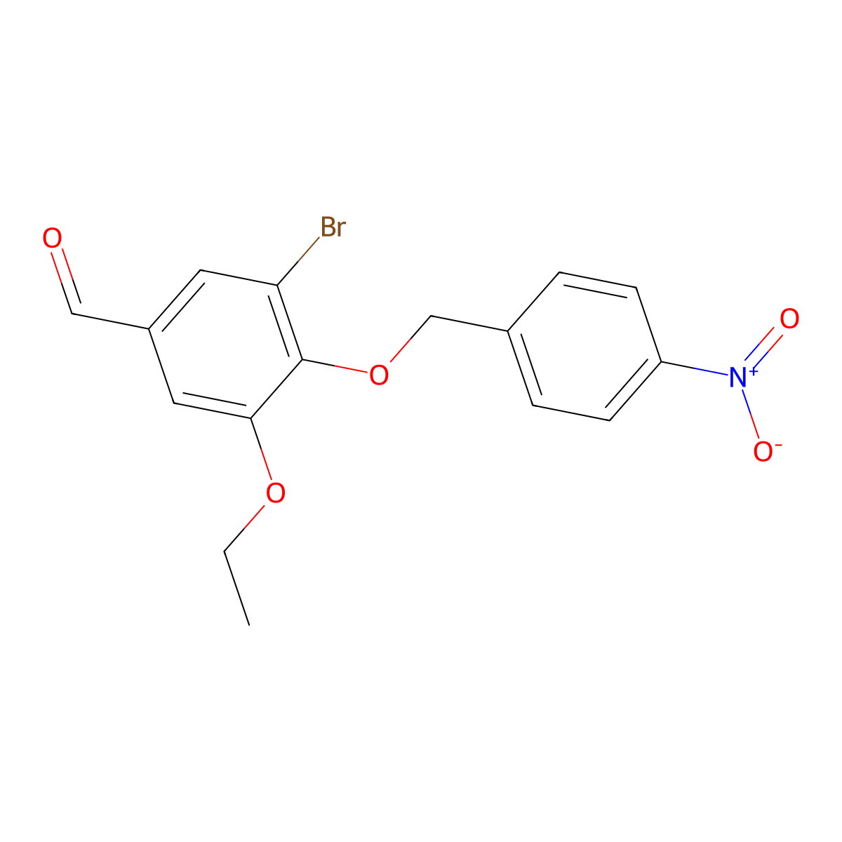 3-Bromo-5-ethoxy-4-[(4-nitrobenzyl)oxy]benzaldehyde molecular structure, CAS 345981-33-1