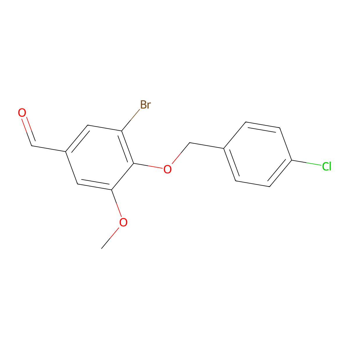 3-Bromo-4-[(4-chlorobenzyl)oxy]-5-methoxybenzaldehyde molecular structure, CAS 345983-02-0